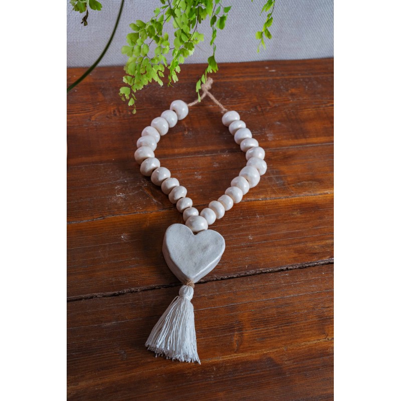 coeur et pompon collier