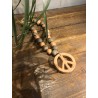 collier brut peace & love ( terra-cotta / brun)