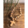collier faïence brut croix ( terracotta/ brun )