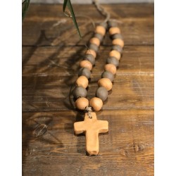 collier faïence brut croix ( terracotta/ brun )