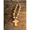 collier faïence brut croix ( terracotta/ brun )