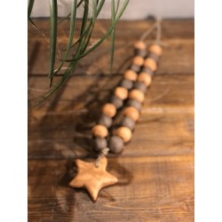 collier faïence brut étoile ( terracotta / brun )
