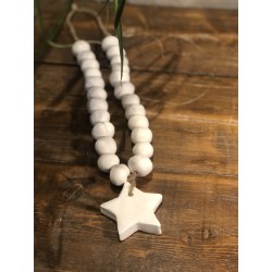 collier faïence brut étoile ( blanc )
