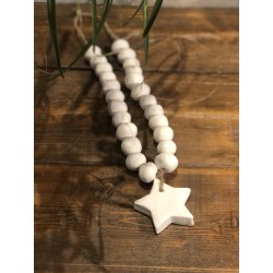 collier faïence brut étoile ( blanc )