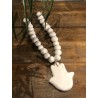 collier faïence brut main de Fatma ( blanc )