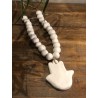 collier faïence brut main de Fatma ( blanc )