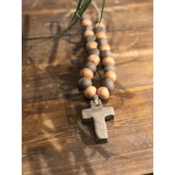 collier faïence brut croix ( brun / terracotta )
