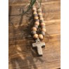 collier faïence brut croix ( brun / terracotta )