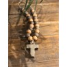 collier faïence brut croix ( brun / terracotta )