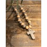 collier faïence brut croix ( brun / terracotta )