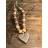 collier faïence brut coeur ( brun / terracotta )