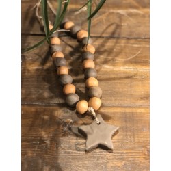 collier faïence brut étoile ( brun / terracotta )