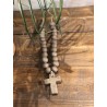 collier faïence brut croix ( brun)